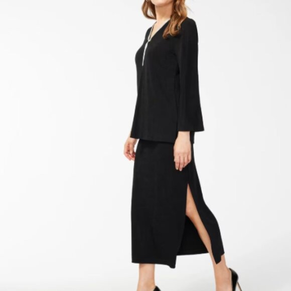 Travelers™ Side-Slit Maxi Skirt Black Size: 1 (Medium) - Picture 1 of 13
